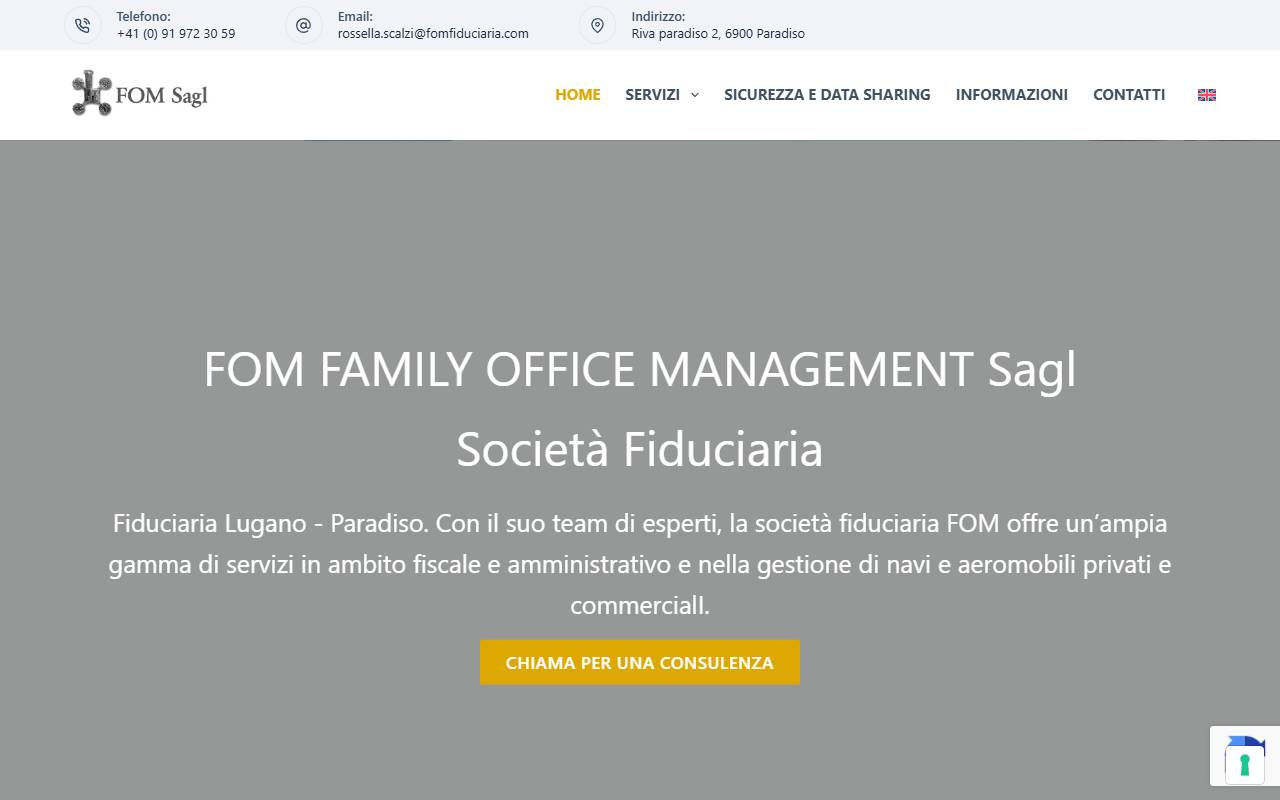 Anteprima del sito: FOM - Family Office Management Sagl - Società Fiduciaria