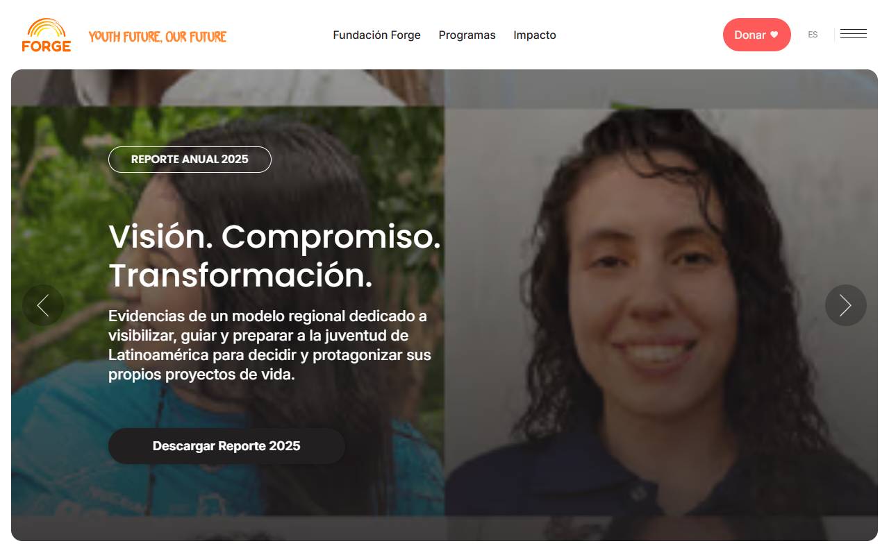 Anteprima del sito: Fondation Forge