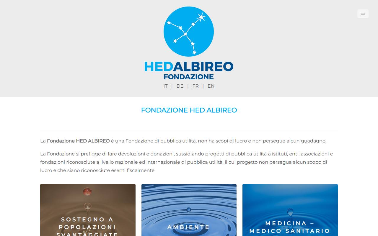 Anteprima del sito: Fondazione HED ALBIREO