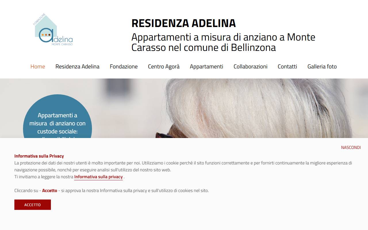 Anteprima del sito: Fondazione Adelina