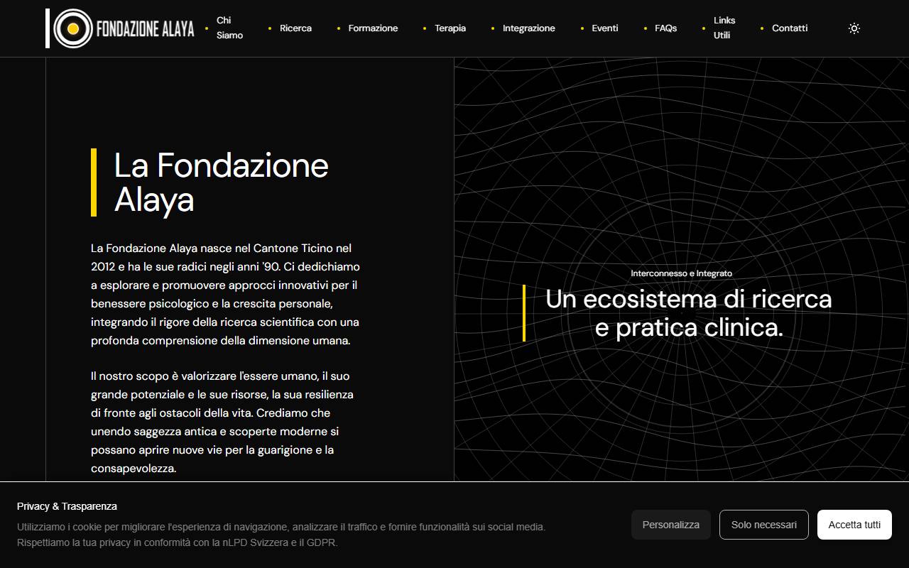 Anteprima del sito: Fondazione Alaya