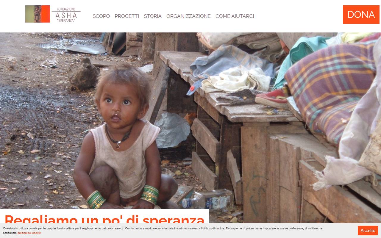 Anteprima del sito: Fondazione "ASHA" "Speranza"