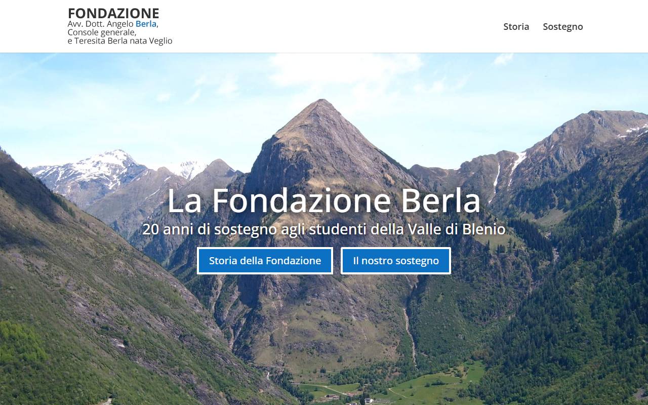 Anteprima del sito: Fondazione Avv. Dott. Angelo Berla, console generale, e Teresita Berla nata Veglio