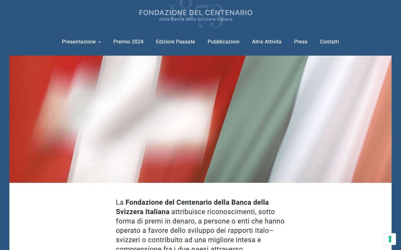 Anteprima del sito: Fondazione del Centenario della Banca della Svizzera Italiana