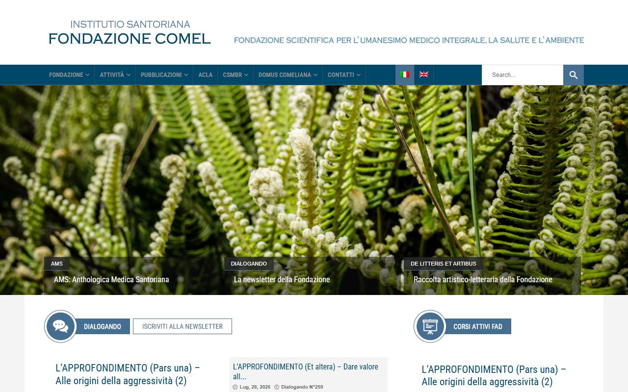 Anteprima del sito: Fondazione Comel per l'umanesimo medico integrale - Institutio Comelliana