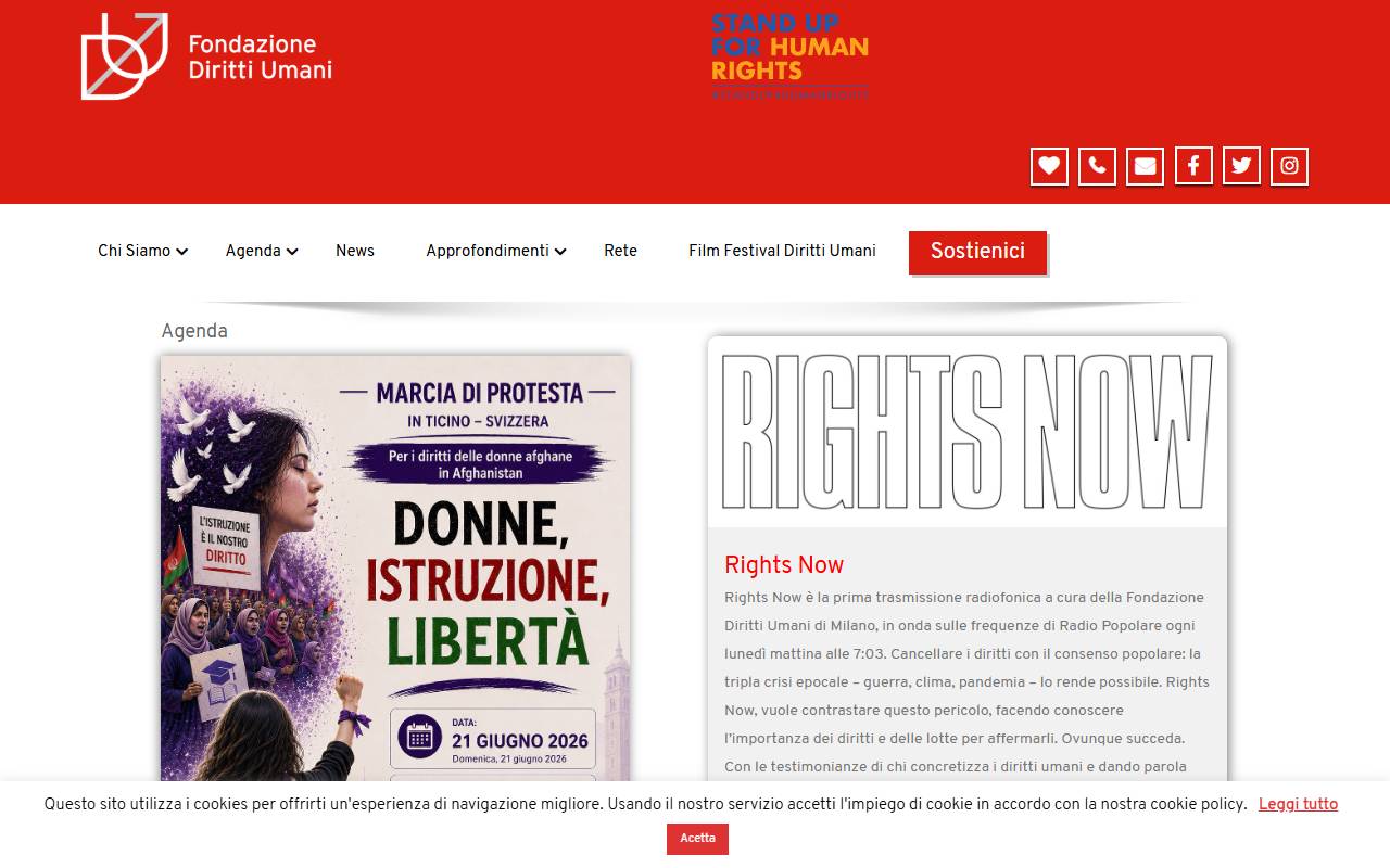 Anteprima del sito: Fondazione Diritti Umani