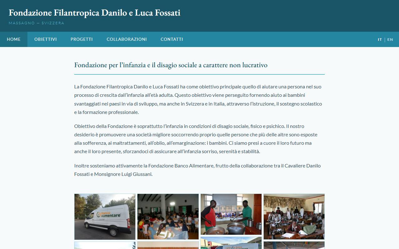 Anteprima del sito: Fondazione Filantropica Danilo e Luca Fossati