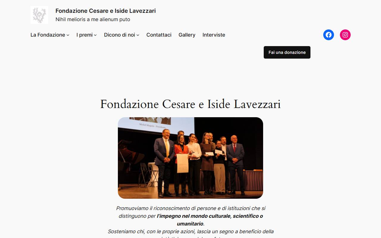 Anteprima del sito: Fondazione Cesare e Iside Lavezzari Chiasso