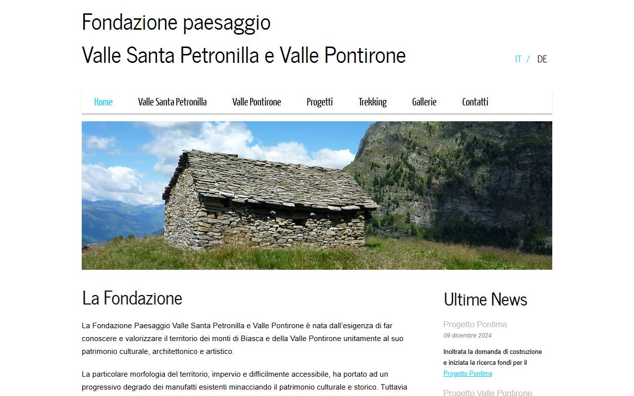 Anteprima del sito: Fondazione Paesaggio Valle Santa Petronilla e Valle Pontirone