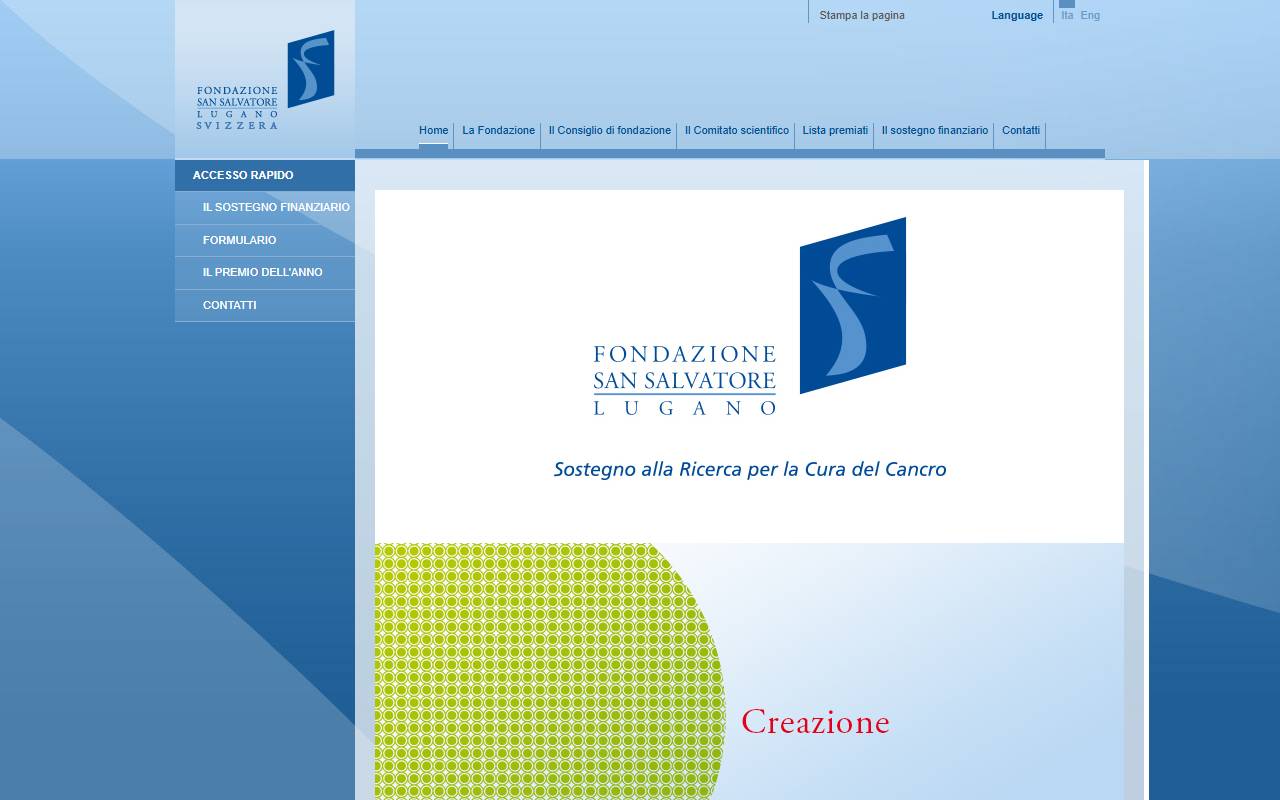 Anteprima del sito: Fondazione San Salvatore