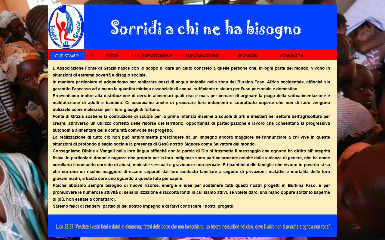 Anteprima del sito: Associazione Fonte di Grazia
