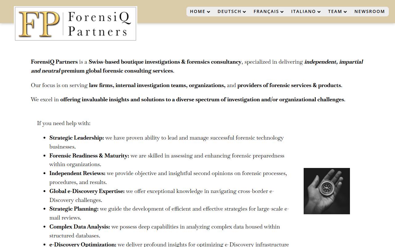 Anteprima del sito: ForensiQ Partners GmbH
