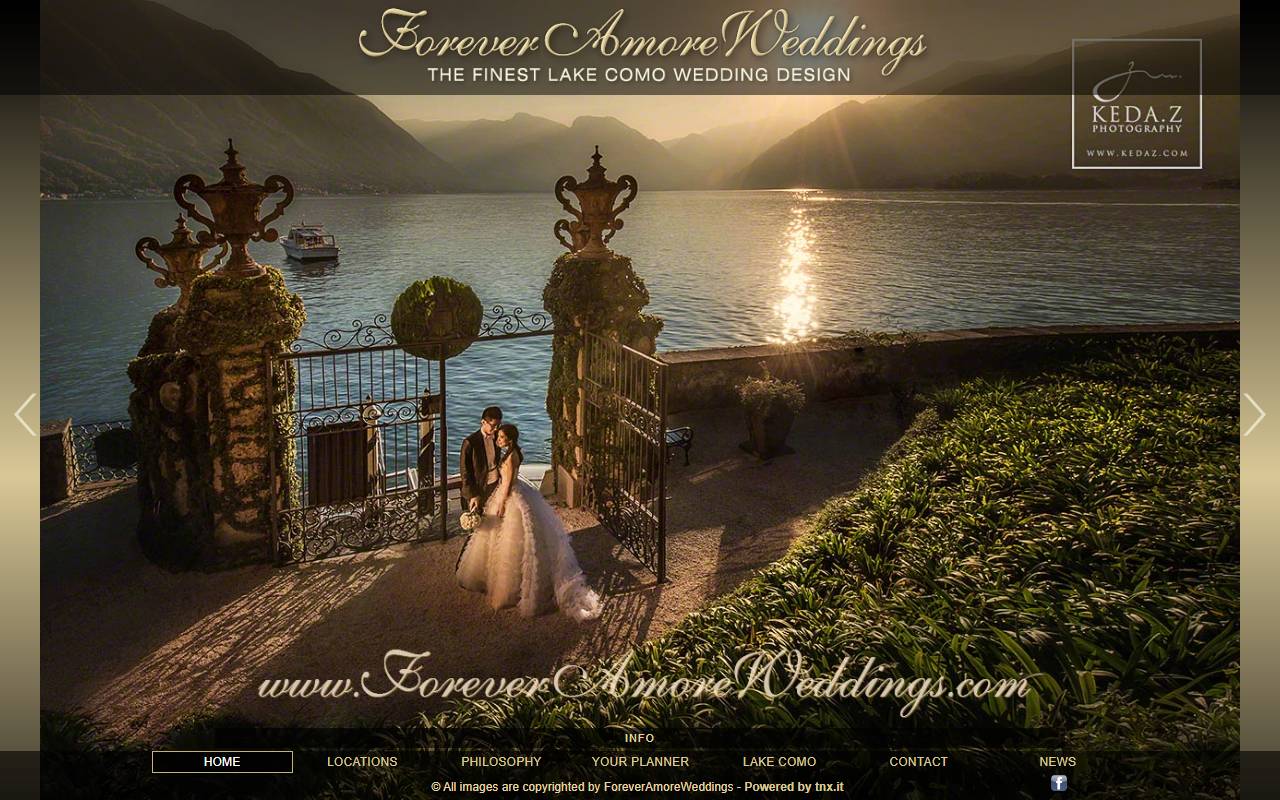 Anteprima del sito: ForeverAmoreWeddings by Sabina Domenici, titolare Roland Koller