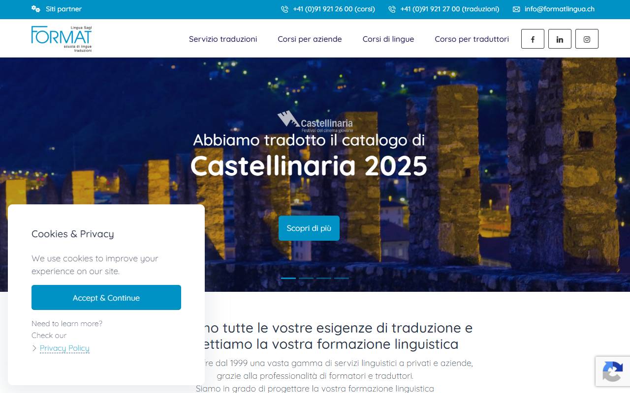 Anteprima del sito: FORMAT Lingua Sagl