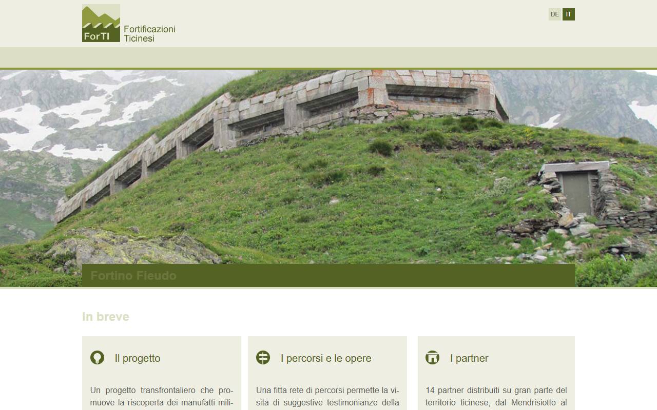 Anteprima del sito: OPERE FORTIFICATE DEL CANTONE TICINO FOR.TI