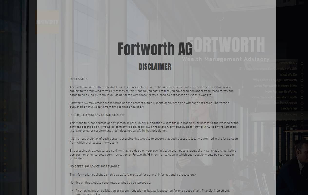 Anteprima del sito: Fortworth AG