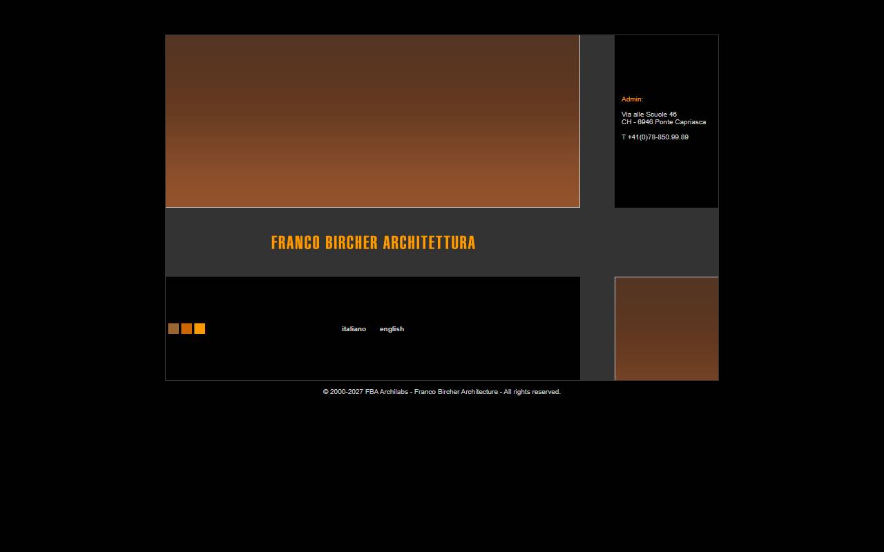 Anteprima del sito: FBA STUDIO D'ARCHITETTURA & DESIGN SA