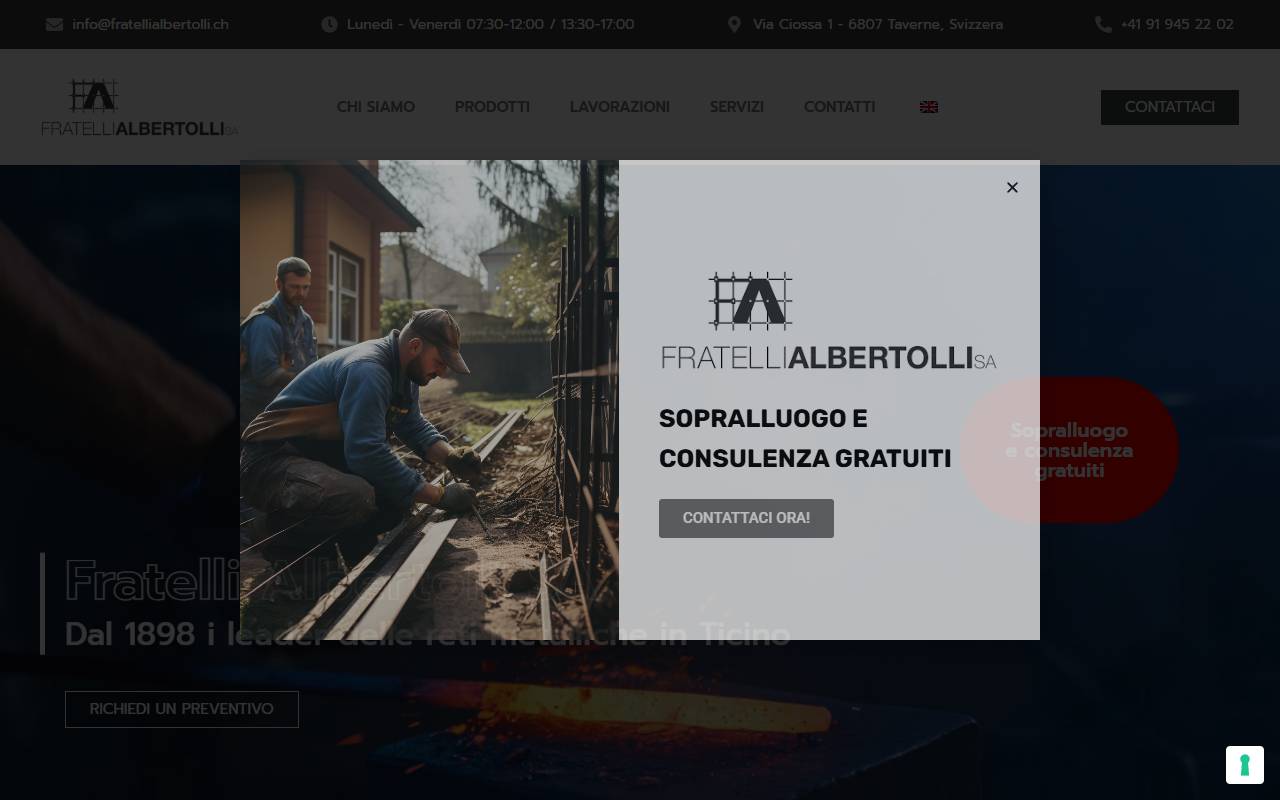 Anteprima del sito: Fratelli Albertolli SA