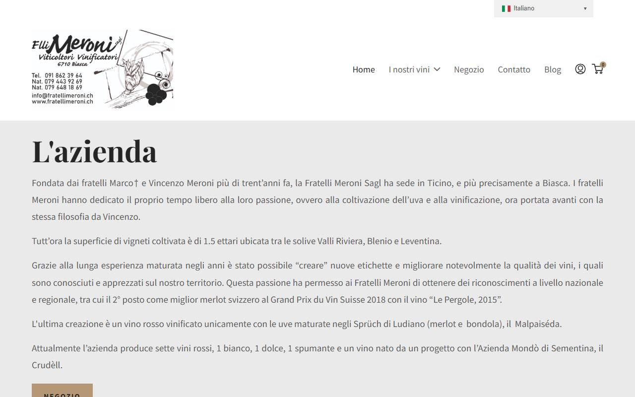 Anteprima del sito: F.lli Meroni Sagl