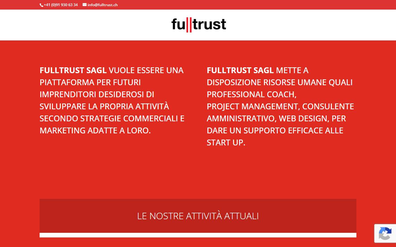 Anteprima del sito: Full Trust Sagl