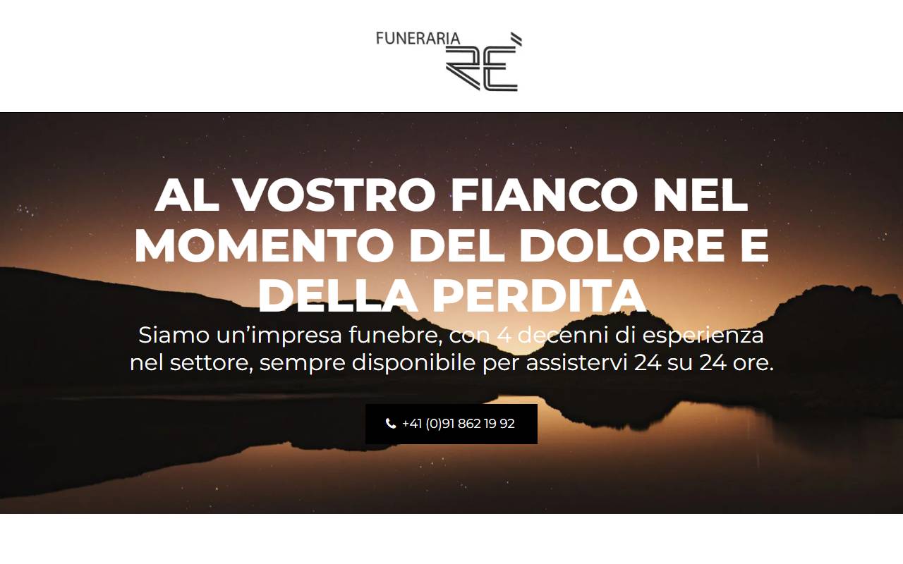 Anteprima del sito: Funeraria Rè SA