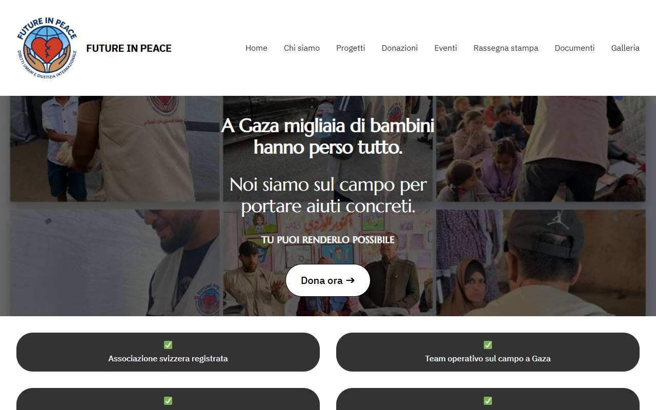 Anteprima del sito: Future in Peace - diritti umani e giustizia internazionale