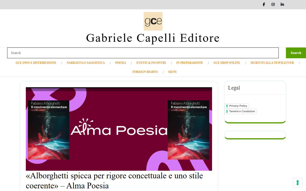 Anteprima del sito: Gabriele Capelli Editore Sagl
