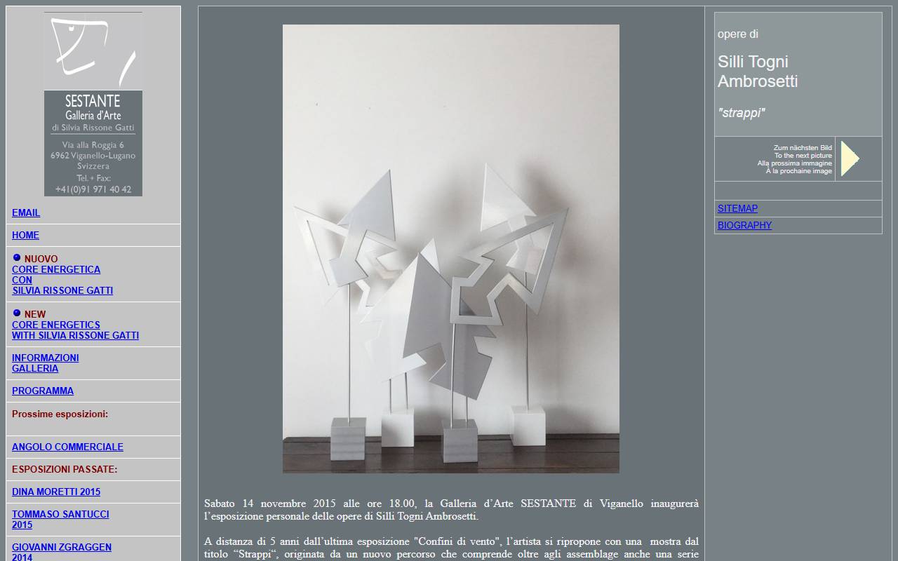 Anteprima del sito: SESTANTE Galleria d'Arte di Silvia Rissone Gatti