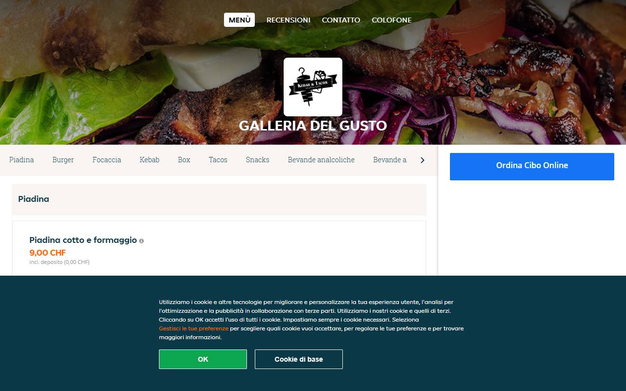Anteprima del sito: GALLERIA DEL GUSTO DI NURI SAFIOLLAH