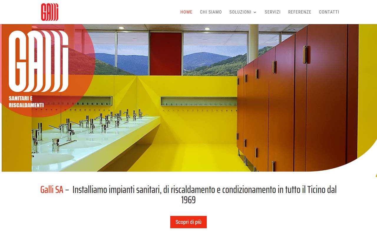 Anteprima del sito: Galli SA Impianti sanitari e riscaldamenti, Succursale di Cadempino