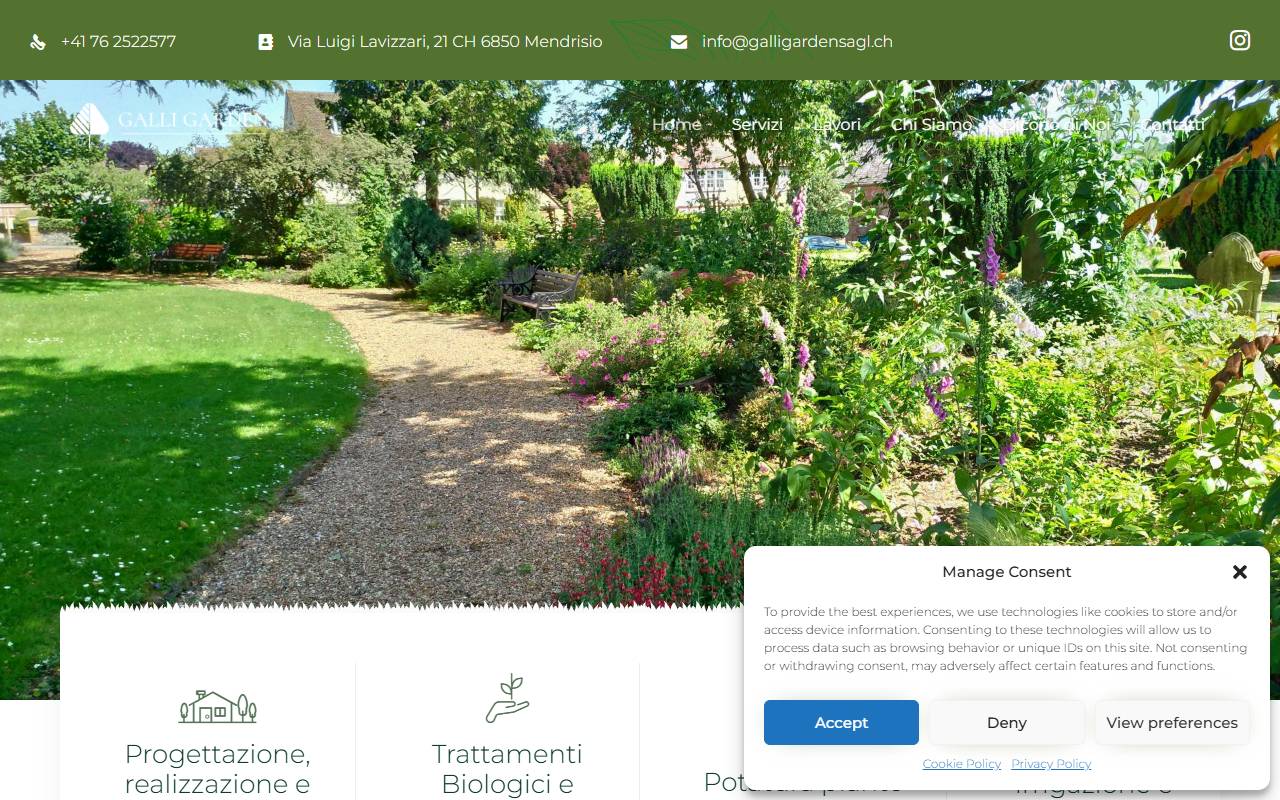 Anteprima del sito: Galli Garden Sagl