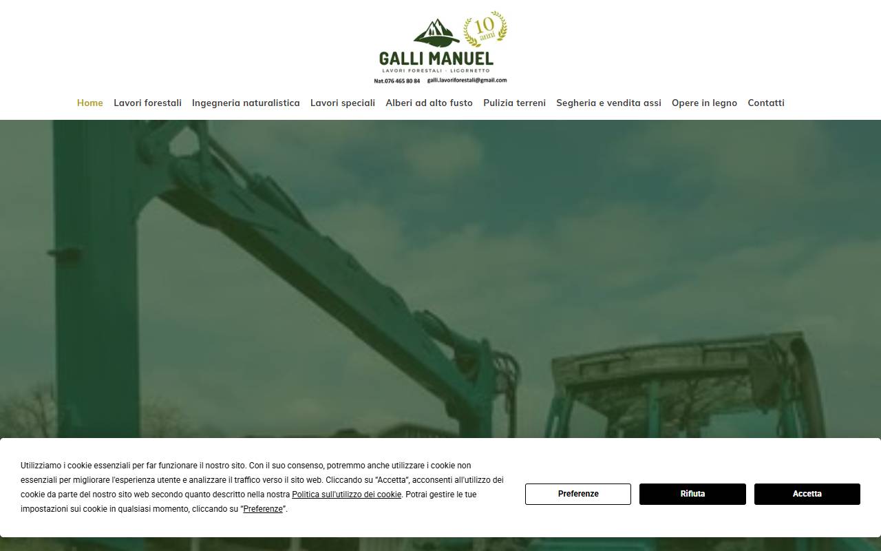 Anteprima del sito: Galli Manuel - Lavori forestali