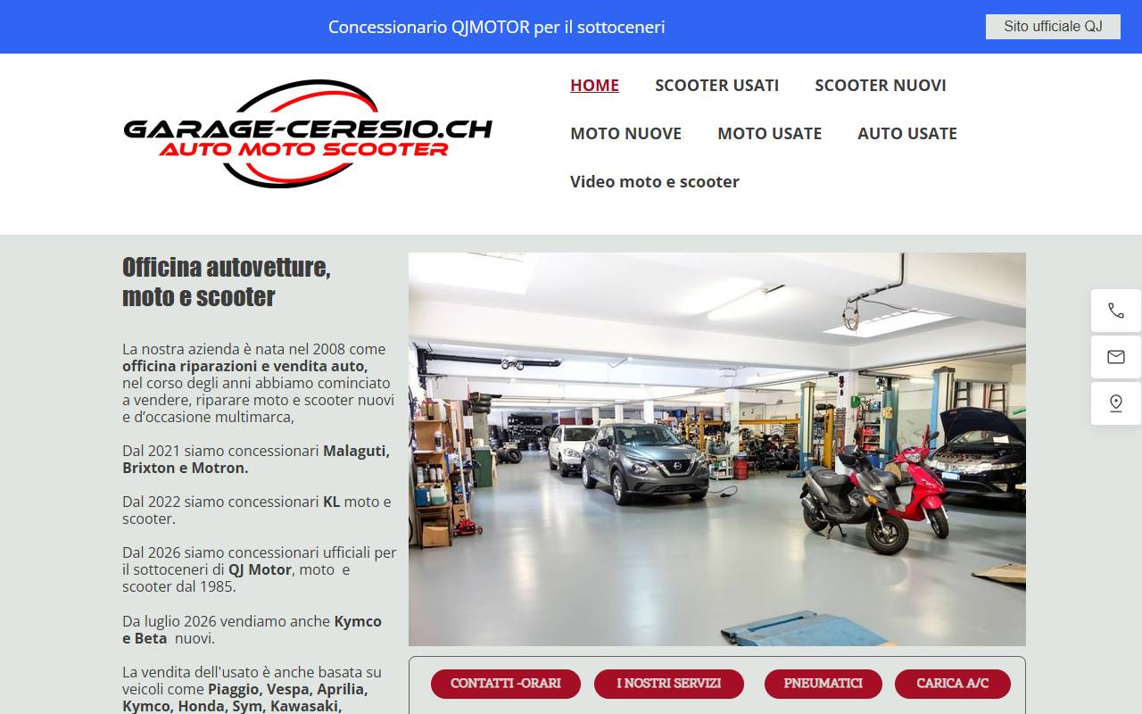 Anteprima del sito: Nuovo Garage Ceresio Sagl