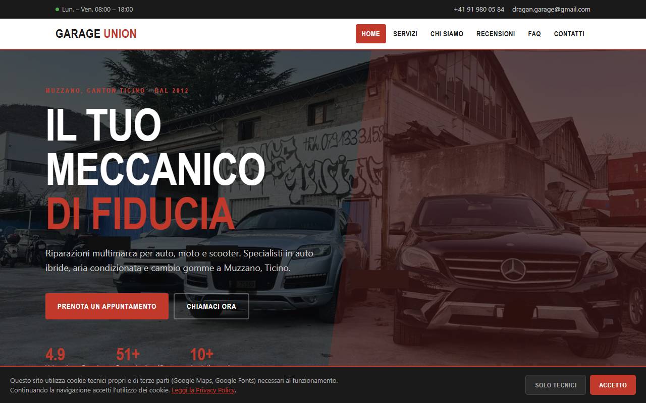 Anteprima del sito: Garage Union by Dragan Krstic Sagl