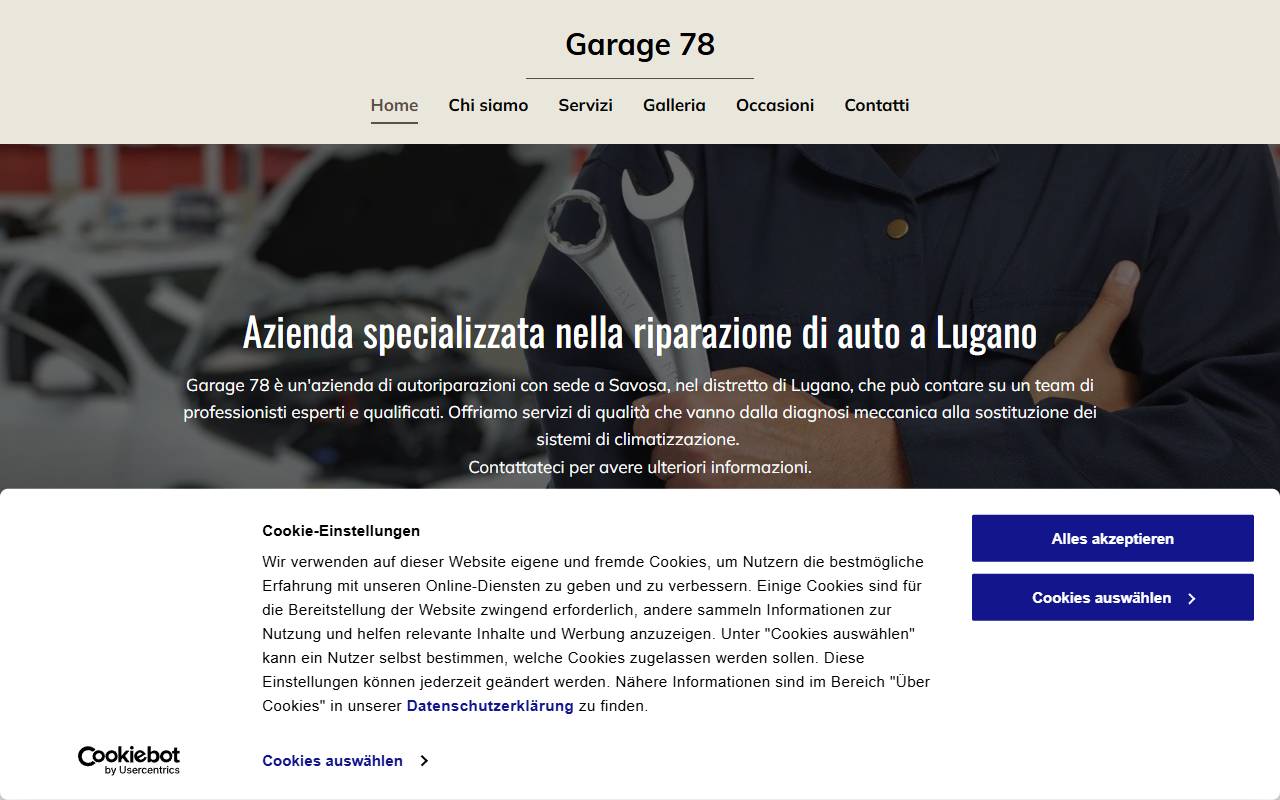 Anteprima del sito: Garage 78 Sagl