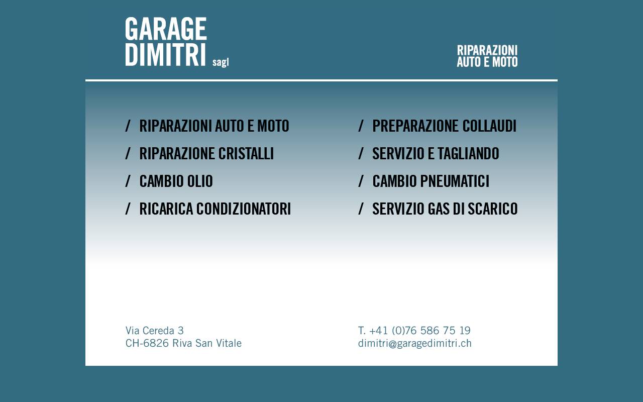 Anteprima del sito: Garage Dimitri Sagl