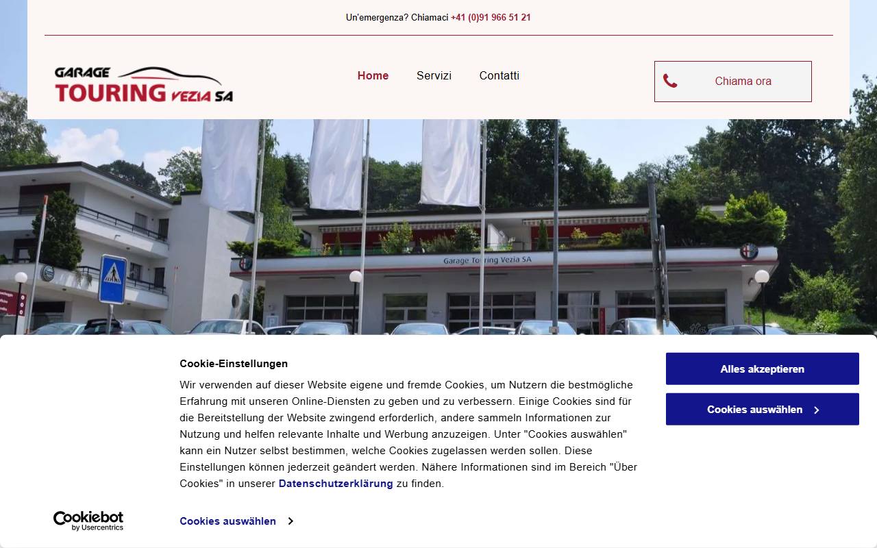 Anteprima del sito: Garage Touring Vezia SA