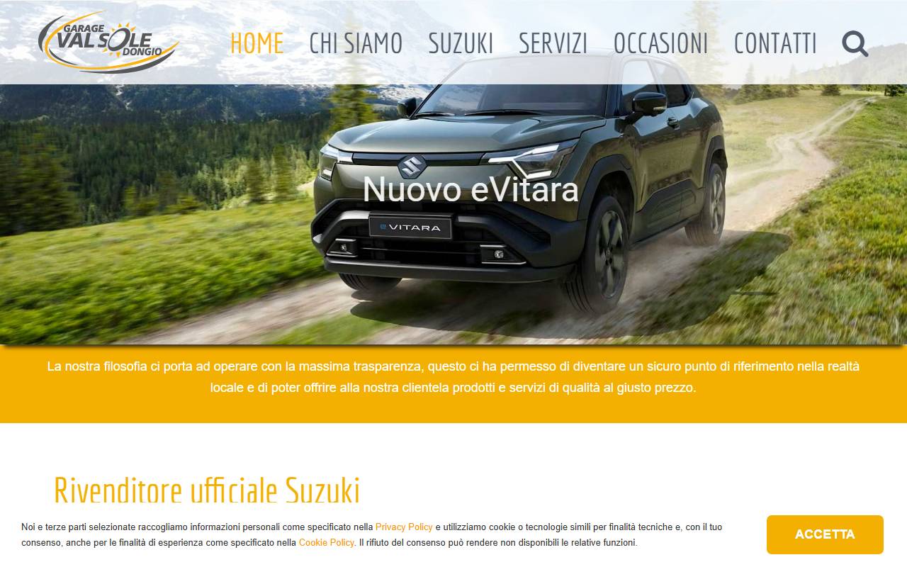 Anteprima del sito: Garage Val Sole Sagl