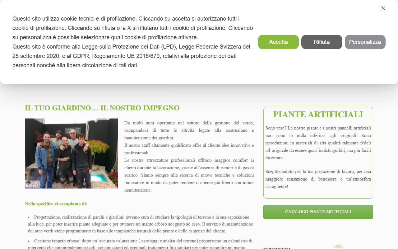 Anteprima del sito: GARDEN TIME SAGL