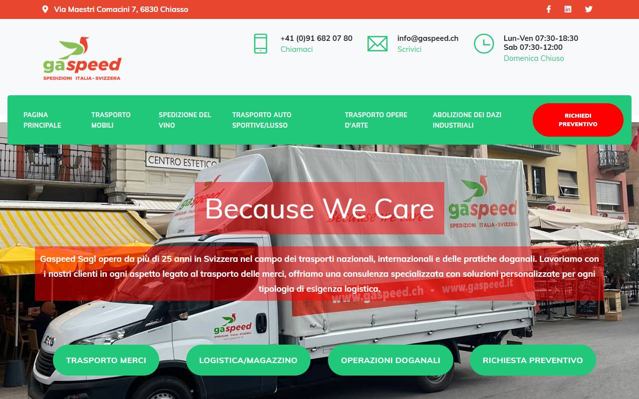 Anteprima del sito: Gaspeed Sagl