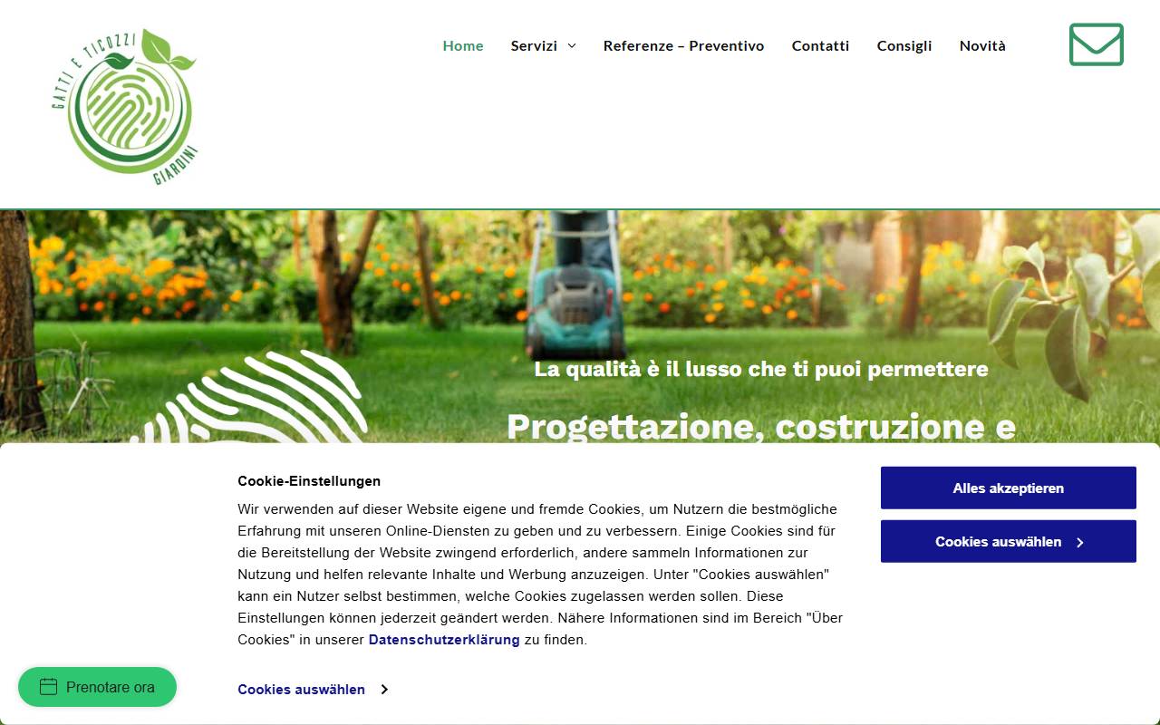 Anteprima del sito: Gatti e Ticozzi Giardini Sagl