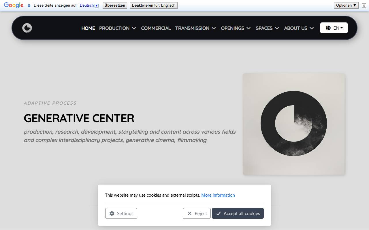 Anteprima del sito: Generative Center Sagl