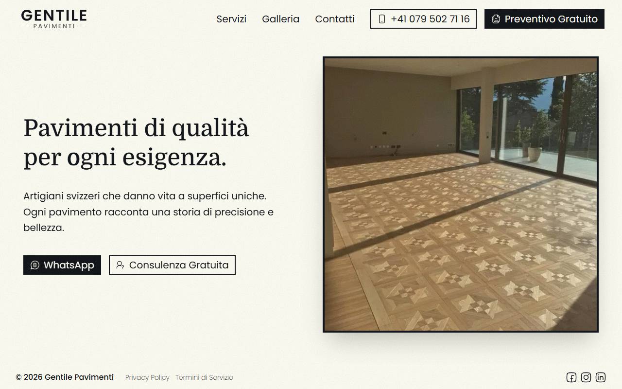 Anteprima del sito: Gentile Pavimenti Sagl