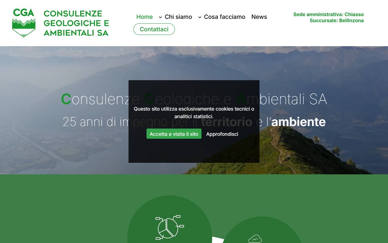 Anteprima del sito: CONSULENZE GEOLOGICHE E AMBIENTALI SA Felber & Associati