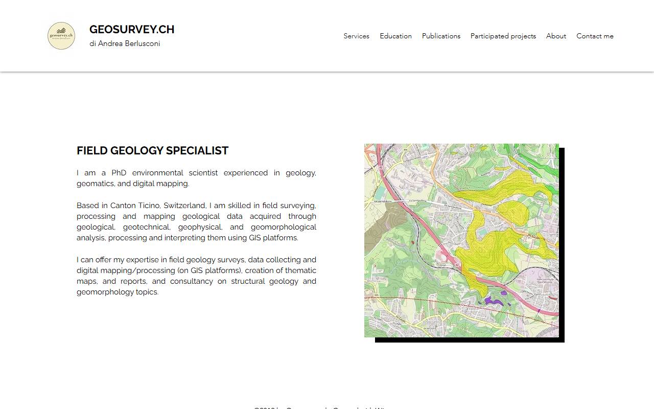 Anteprima del sito: Geosurvey.ch di Andrea Berlusconi