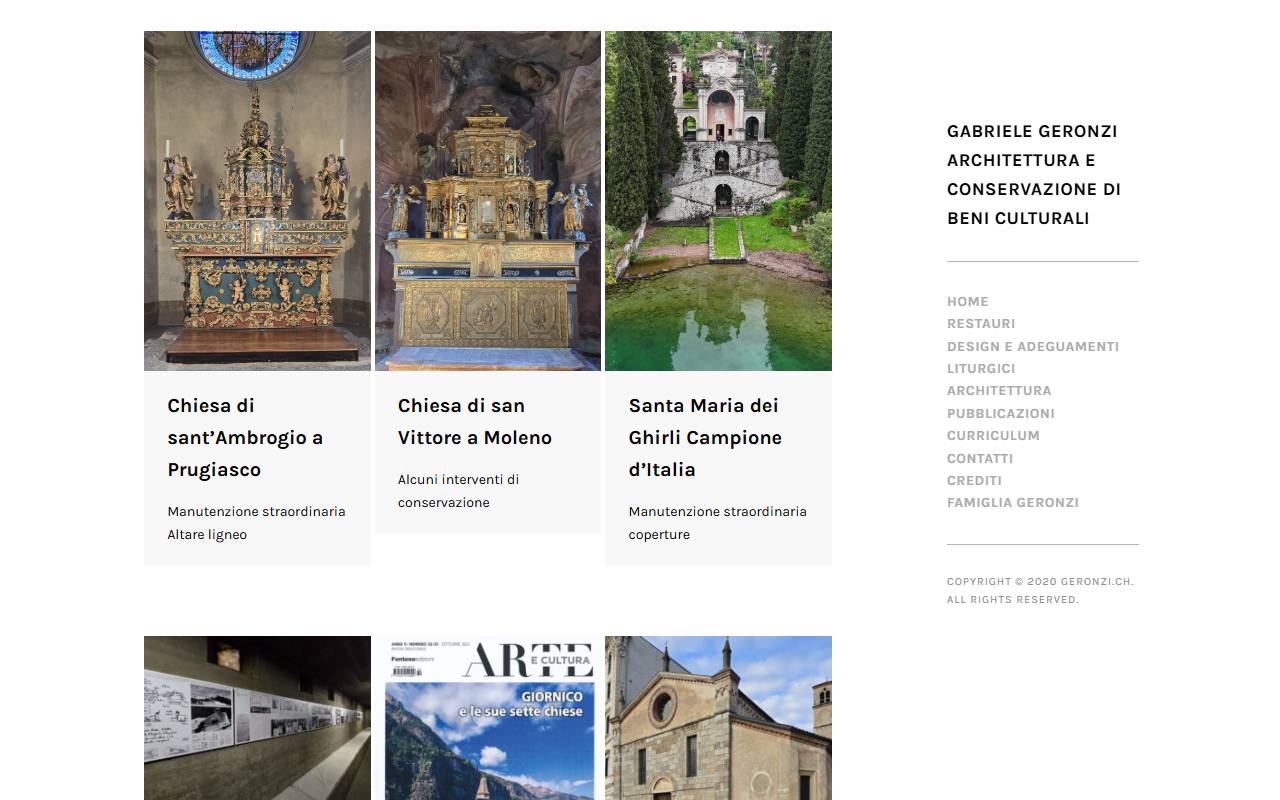 Anteprima del sito: Gabriele Geronzi studio d'architettura e conservazione di beni culturali Sagl