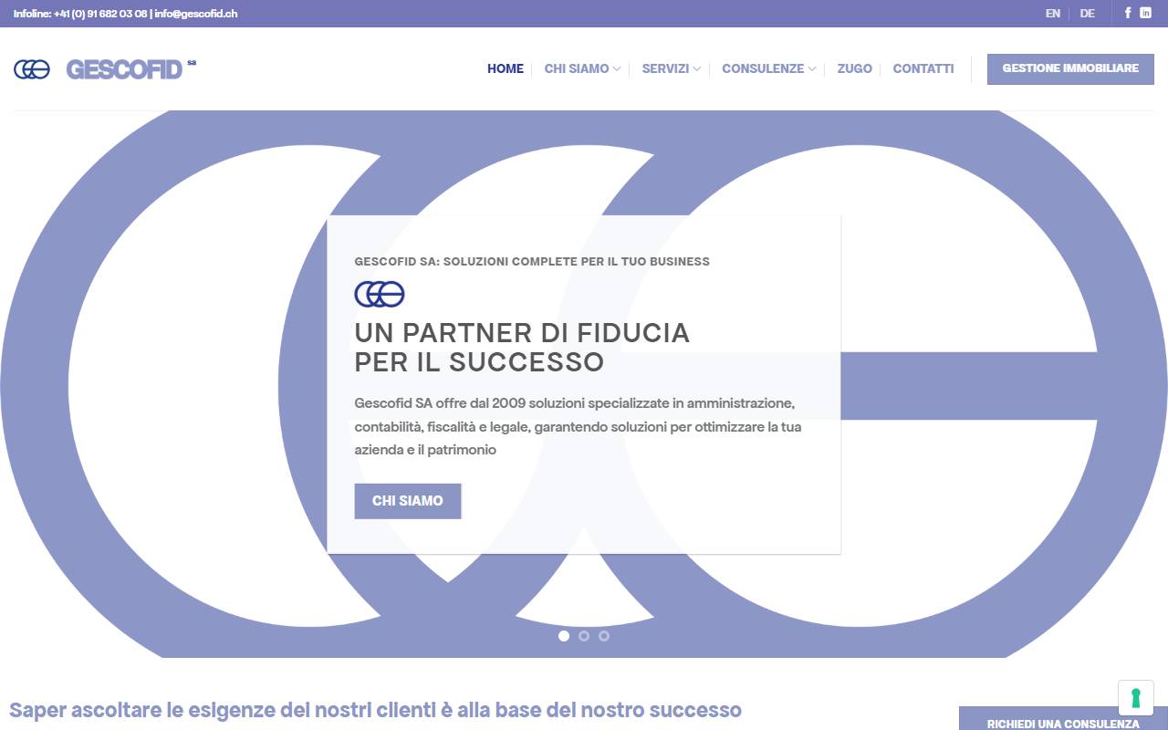 Anteprima del sito: GESCOFID SA
