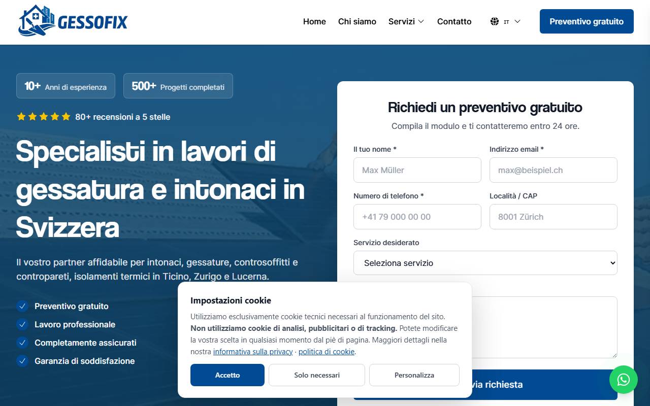 Anteprima del sito: GESSOFIX BERUICA