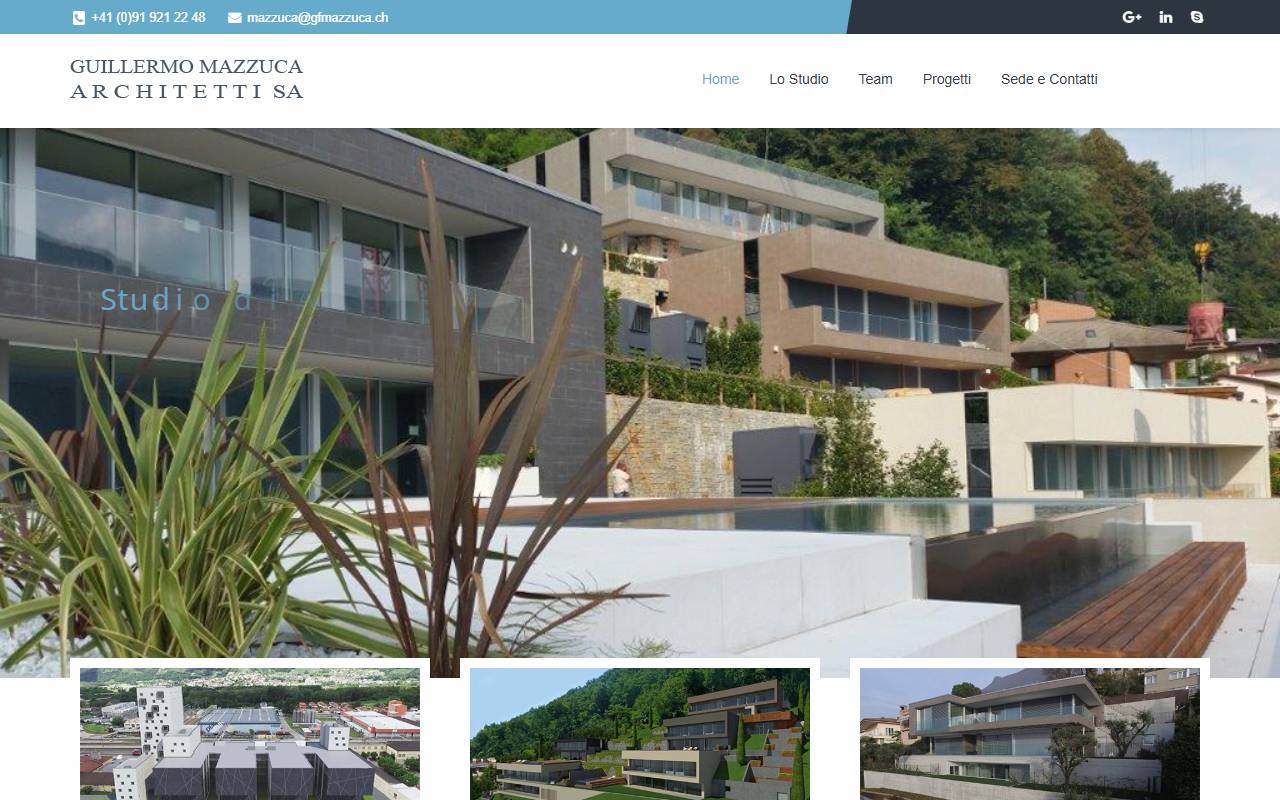 Anteprima del sito: Guillermo Mazzuca Architetti SA