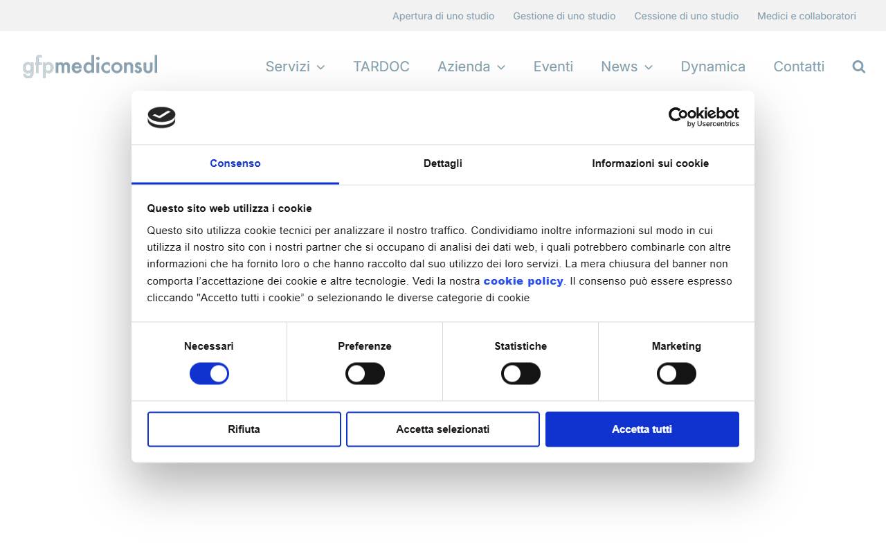 Anteprima del sito: GFP mediconsul Ticino SA